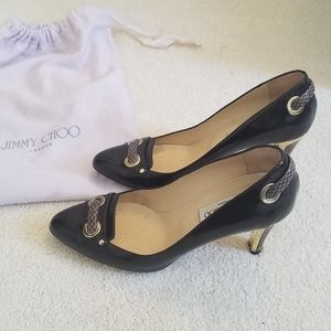 Jimmy Choo Brown Leather Pumps w/shoe bag Sz38.5